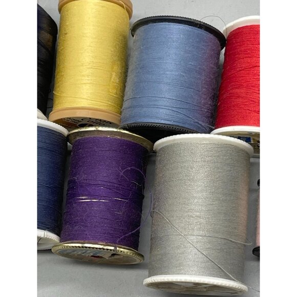10 spools of polyester thread varying colors green red purple and sizes READ - Picture 6 of 6